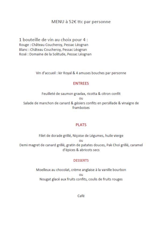 Menus de groupe - Le Bistrot Gare - restaurant SAINT-MEDARD-EN-JALLES - meilleur restaurant SAINT-MEDARD-EN-JALLES